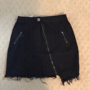 Black denim skirt